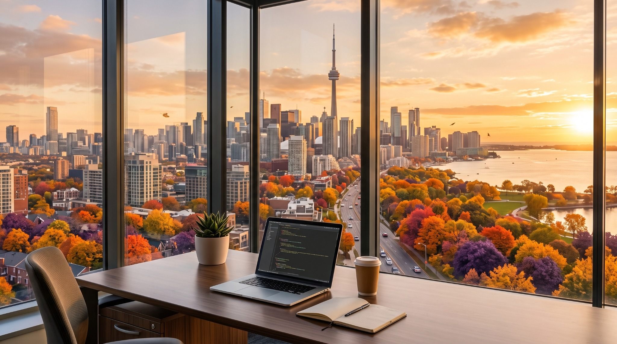 Modern Toronto office and city workspace